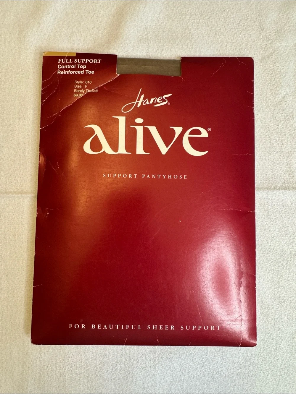 Vintage Hanes Alive Full Support Pantyhose Size F Barely There Control Top 810